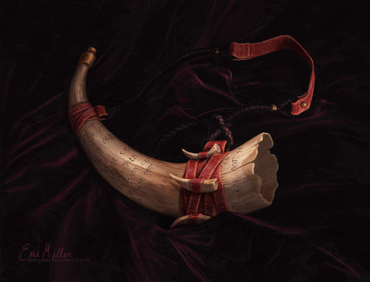 Personal art of a warhorn